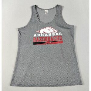 Arkansas Razorbacks Shirt Womens Medium Gray NCAA Football Sideline Apparel Tank